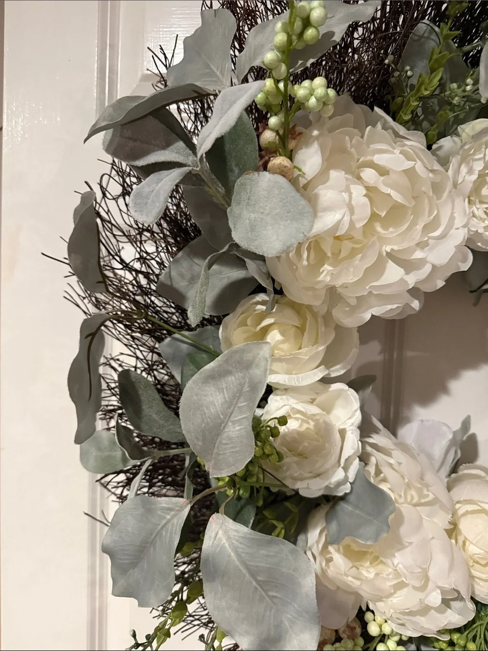 Ashland White Peony & Eucalyptus Decorative Wreath